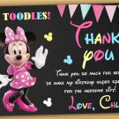 Minnie mouse thank you card,Minnie mouse chalkboard,Minnie mouse clubhouse thank you card