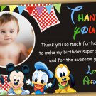 Baby Minnie mouse thank you card,Minnie mouse chalkboard,baby mickey mouse thank you card
