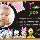 Baby Minnie mouse thank you card,Minnie mouse chalkboard,baby mickey mouse thank you card