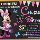 Minnie mouse Birthday Invitation,Minnie mouse Invitation,Minnie mouse chalkboard invitation