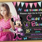Minnie mouse Birthday Invitation,Minnie mouse Invitation,Minnie mouse chalkboard invitation