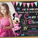 Minnie mouse Birthday Invitation,Minnie mouse Invitation,Minnie mouse chalkboard invitation