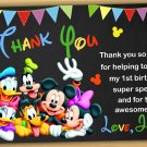 Mickey mouse thank you card,Mickey mouse chalkboard,Mickey mouse clubhouse thank you card