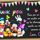 Mickey mouse thank you card,Mickey mouse chalkboard,Mickey mouse clubhouse thank you card