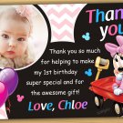 Baby Minnie mouse thank you card,Baby Minnie mouse chalkboard,Minnie mouse thank you card