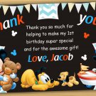Baby Mickey mouse thank you card,Baby Mickey mouse chalkboard,mickey mouse thank you card