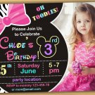 Minnie mouse Birthday Invitation,Minnie mouse Invitation,Minnie mouse chalkboard invitation