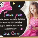 Minnie mouse thank you card,Minnie mouse chalkboard,Minnie mouse clubhouse thank you card