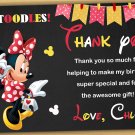 Minnie mouse thank you card,Minnie mouse chalkboard,Minnie mouse clubhouse thank you card
