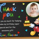 Mickey mouse thank you card,Mickey mouse chalkboard,Mickey mouse clubhouse thank you card