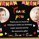 Mickey mouse thank you card,mickey mouse twins thank you card,siblings thank you card