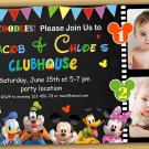 Mickey mouse Birthday Invitation,mickey mouse twins invitation,siblings invitation