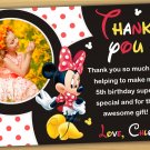 Minnie mouse thank you card,Minnie mouse chalkboard,Minnie mouse clubhouse thank you card