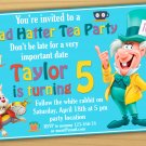 Alice in wonderland Invitation,mad hatter birthday Invitation,mad hatter tea party invitation