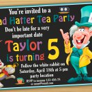 Alice in wonderland Invitation,mad hatter birthday Invitation,mad hatter tea party invitation