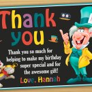 Alice in wonderland thank you card, tea party Thank you card, mad hatter thank you card