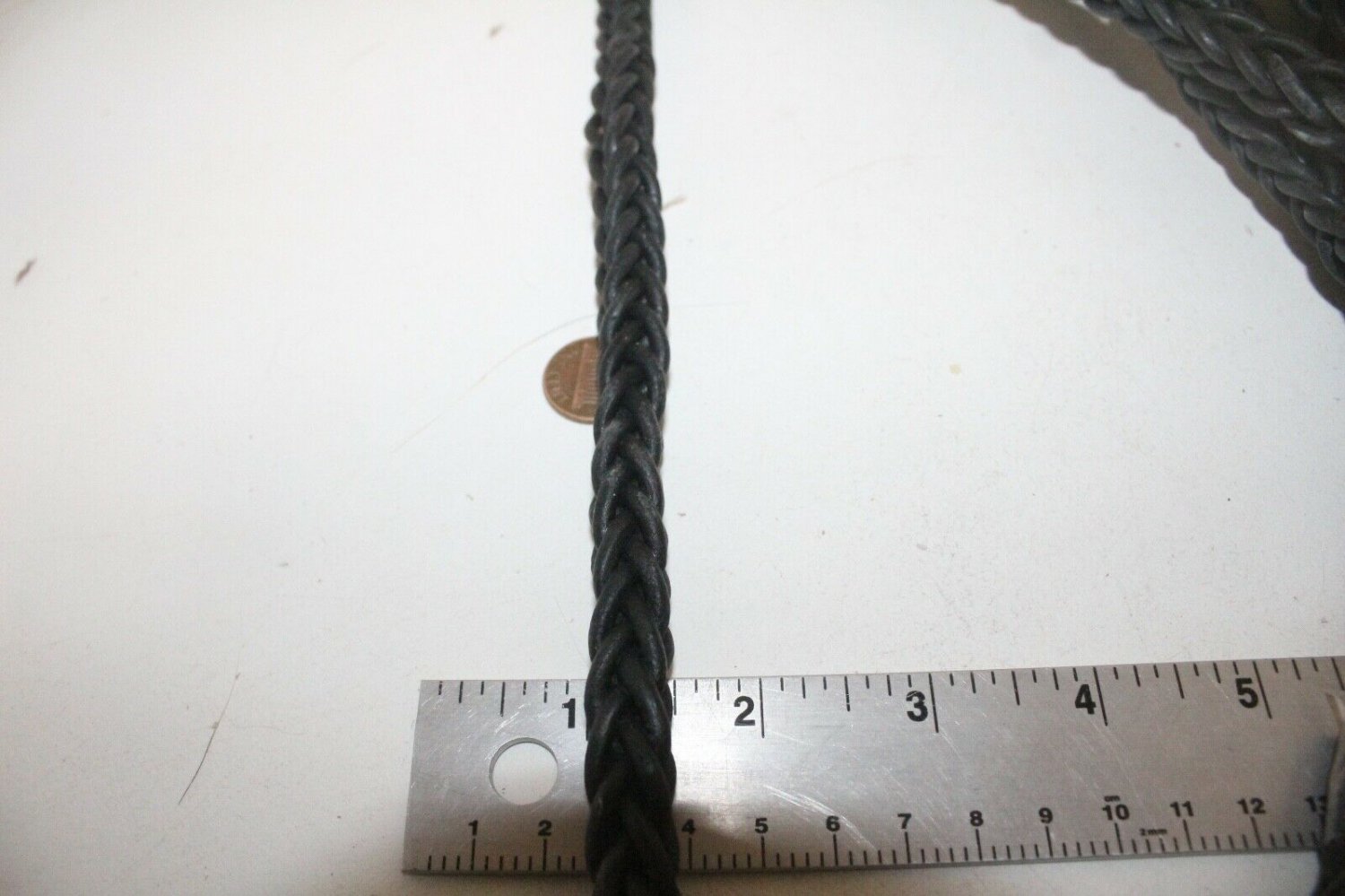 Leather braided square cord 20 yards B209D Antique black 11mm size (7/16