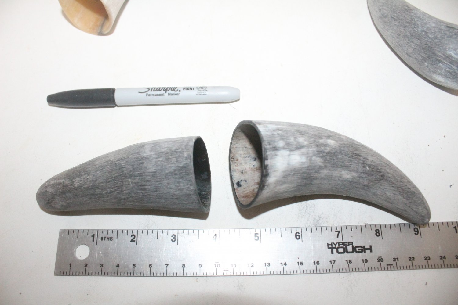 8 Cow horn tips 109 Raw unfinished cow horns