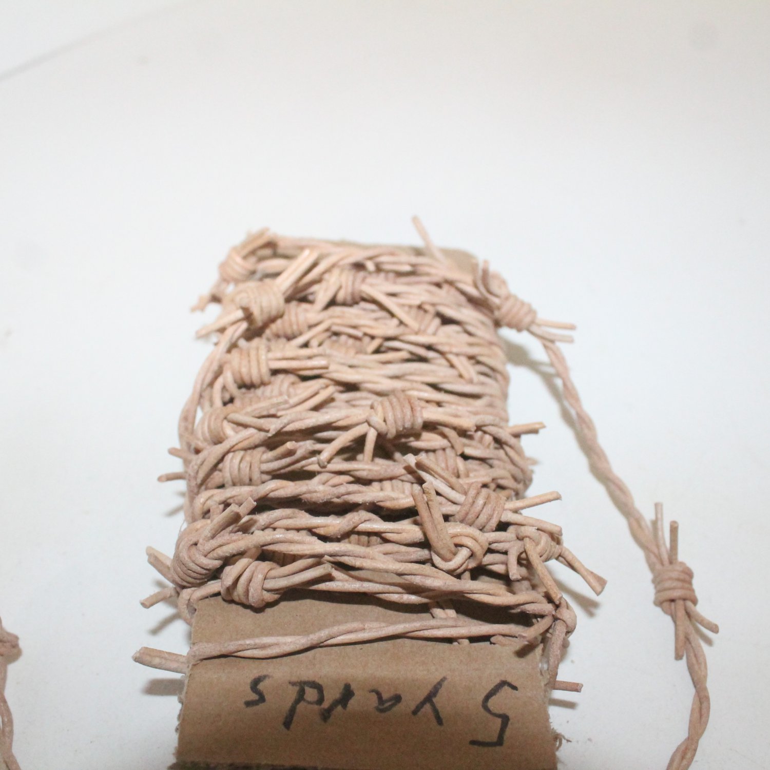 Leather barbed wire 5 yards of natural color 500 made with 2 mm leather