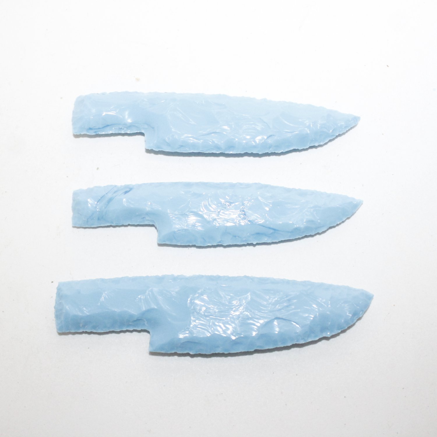 3 Opaque Glass Ornamental Knife Blades 4013 Mountain Man Knife