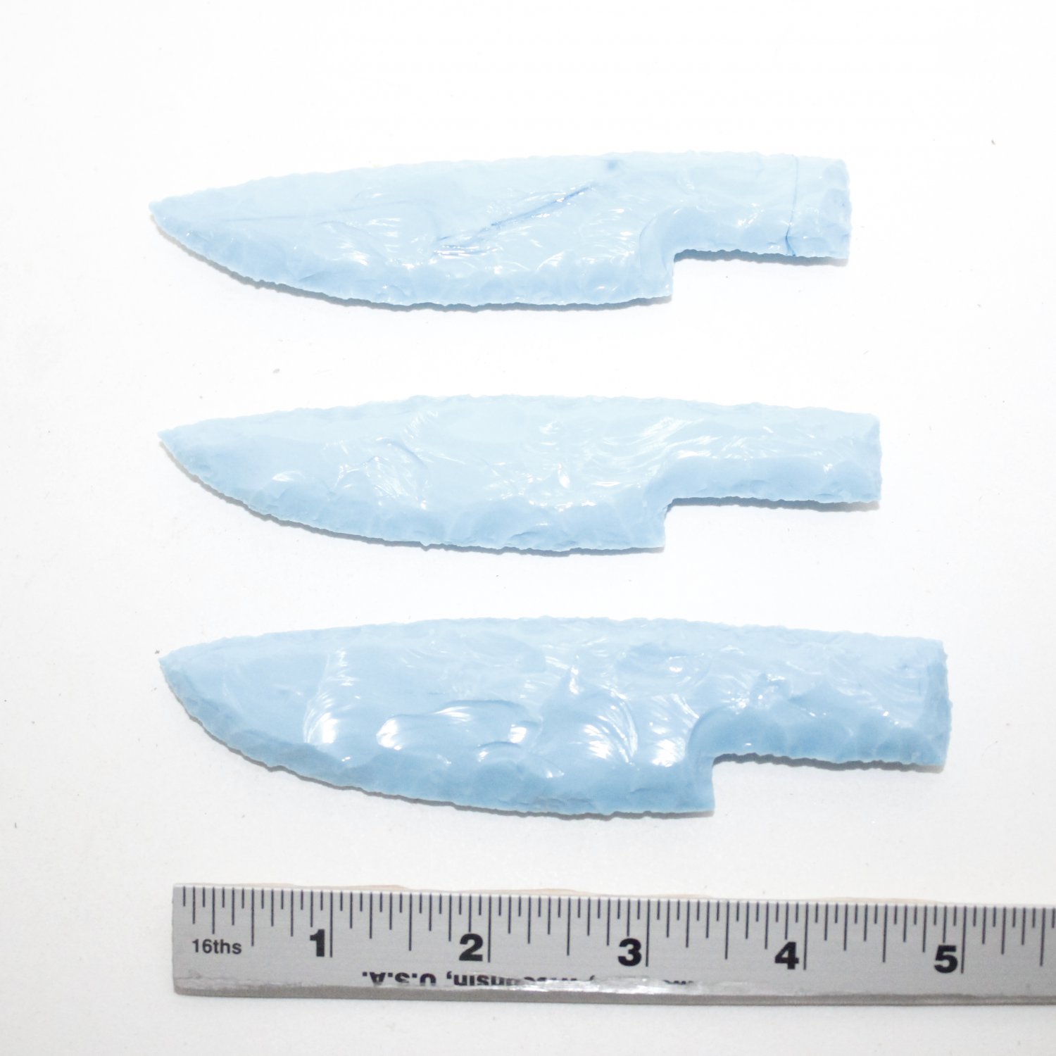3 Opaque Glass Ornamental Knife Blades 4013 Mountain Man Knife