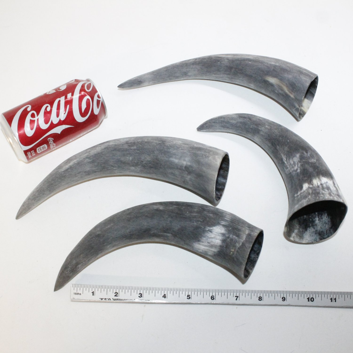 4 Raw Unfinished Cow Horns 4116 Natural Colored