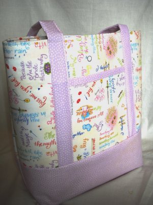 Structured Large Tote, Diaper bag, Knit or Sew Tote, Carry all - Here Comes the Bride