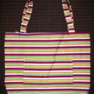 Large Tote - Bright Modern Stripe - Fabric Handles