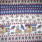 Patriotic Bear Quilt - Muted red, cream, blue - 45" x 52"