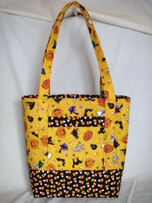 Structured Large Tote, Diaper bag, Knit or Sew Tote, Carry all - Halloween Characters