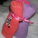 Washcloths Zoo Animals - Set of 3 - Pink, Salmon, Lavendar - Embroidered