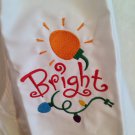 Child's sized Apron - Bright Holiday light Christmas design - white apron