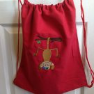 Little Mister Monkey hanging around drawstring backpack bag