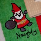 Naughty Gnome Embroidered Terry Cloth Towel