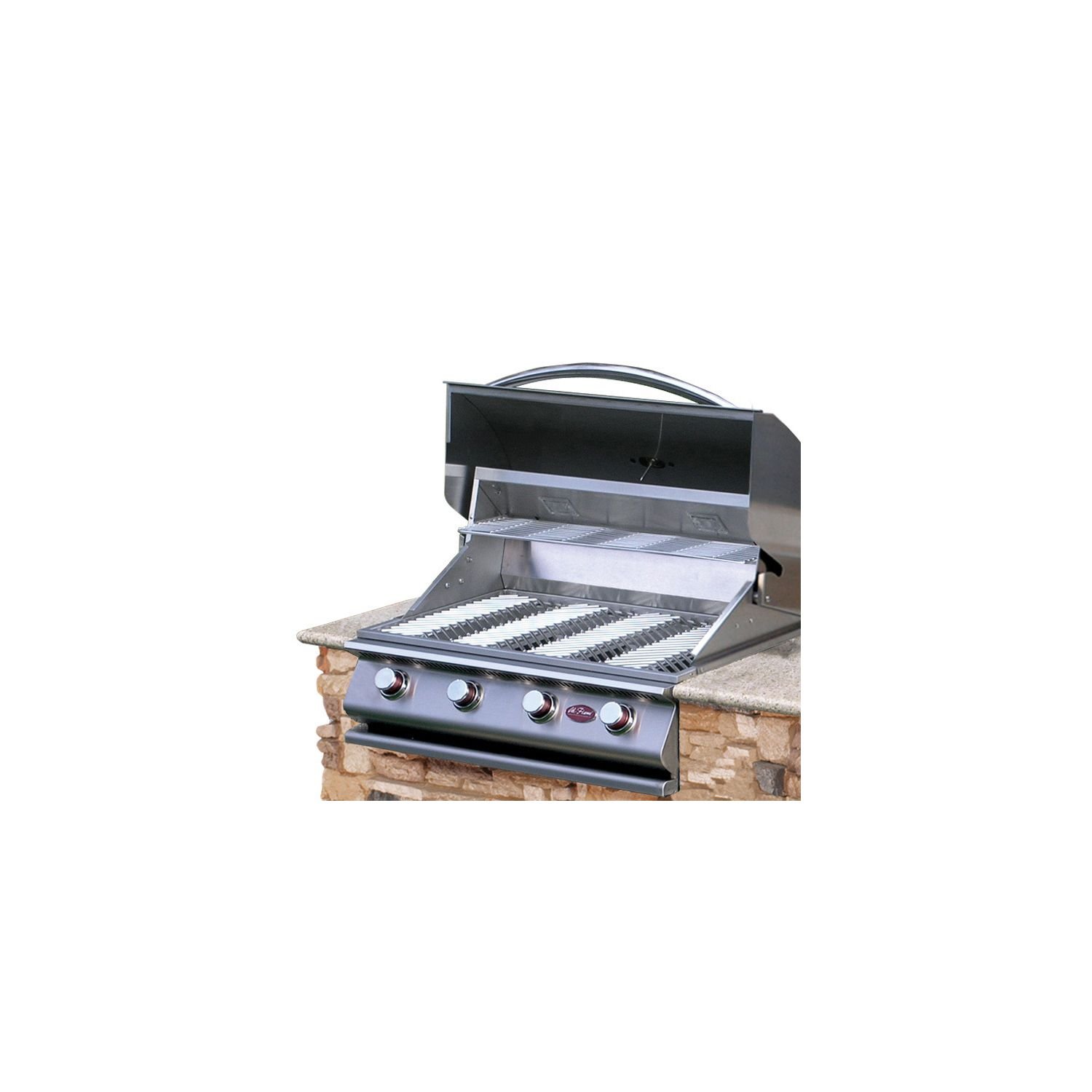 6 Ft. Stone BBQ Grill Island With Granite Top - 4 Burner Gas Grill