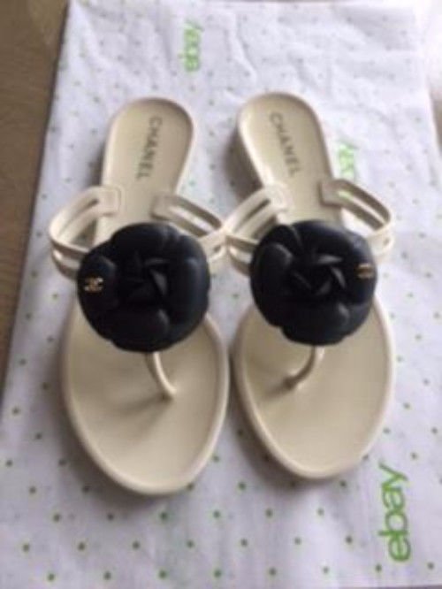 chanel cream sandals