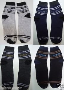 3 Pairs Assorted Boys/Mens Socks Size 7- 9 for Casual Wear by Teknowear