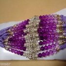 Silver Plated Amethyst & Ruby Red Rakhi With Clear Crystals By Teknowear
