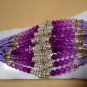Silver Plated Amethyst & Ruby Red Rakhi With Clear Crystals By Teknowear