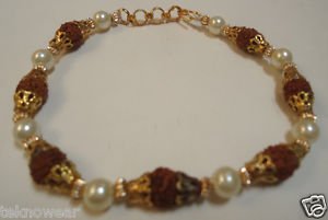 Rudraksh Rakhi/Bracelet With Natural Pearls By Teknowear