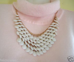 Stylish Gemstone Decorated Multi-Layered Water Drop Shape Heta Necklace in White
