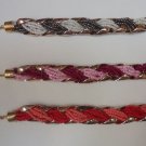 Goldtone Beaded Heta Vrushiti Bracelet in Purple/Pink/Peach/Fuschia/White/Gunmet
