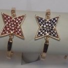 Crystal Star-Shaped Dual Tone Bracelet With Adjustable Chain in Blue/Purple/Pink