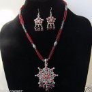 Antique Silver/Multi Collar/Choker/Charm Necklace/Earrings Set by Teknowear