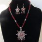 Antique Silver/Multi Collar/Choker/Charm Necklace/Earrings Set by Teknowear