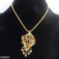Jhumki Style Antique Gold Collar/Choker/Charm Necklace/Earrings Set by Teknowear