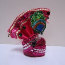 MUKUT HINDU GOD DEITY CROWN WITH BRADS LADU GOPAL BABY KRISHNA KANHA HINDU PAGDI