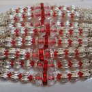 Rakhi in Silver With Glass Beads & Red Crystals By Teknowear