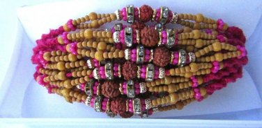 Rudraksh Rakhi With Turmeric Beads By Teknowear