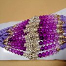 Silver color Plated Amethyst & Ruby Red Rakhi With Clear Crystals By Teknowear